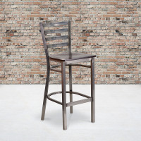 Flash Furniture XU-DG697BLAD-CLR-BAR-WALW-GG Clear Restaurant Barstool in Clear Walnut